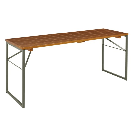 VEGA Bord Expose; 180x60x76.5 cm LxBxH; Bordplate Valnøtt Ramme Grå; Rektangulær