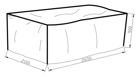 Venture Design Møbeltrekk Grå 265 x 210 x 90 cm Grå