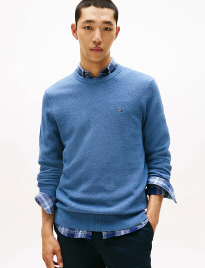 Tommy Hilfiger Essential Structure Crew Neck - Blue - XXL Tommy Hilfiger Essential Structure Crew Neck - Blue - XXL