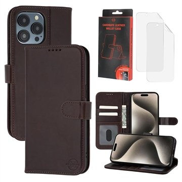 MyTPhone iPhone 15 Pro CardMate lommebokveske i lær   mørkebrun
