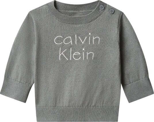 Calvin Klein Genser   Strikk   Sedona Sage Grey   Calvin Klein   1½ år (86)   Genser Grå Hvit