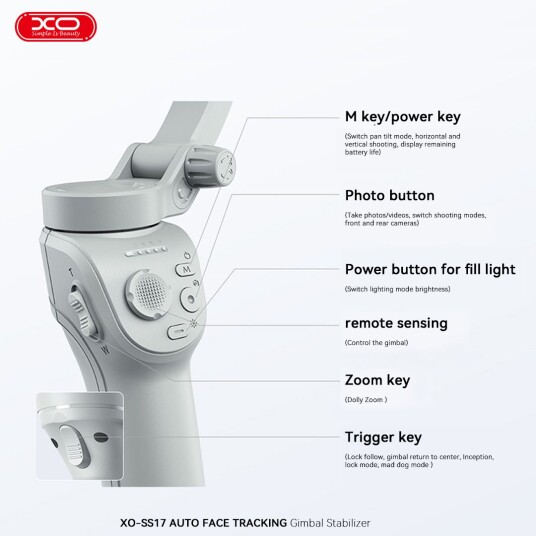 XO SS17 Bluetooth Gimbal Selfiestang