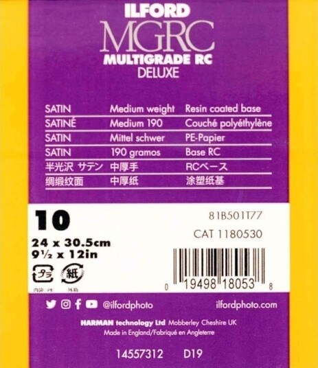 Ilford MG RC DL 25M Fotopapir 24x30 10 ark