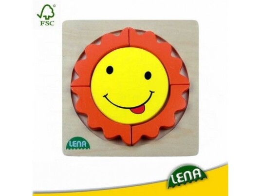 Lena Wooden Puzzle Sun 5 Stykker Flora 1,5 År