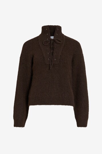 Vila Pullover viGleeba High Neck L/S Rib Knit Brun