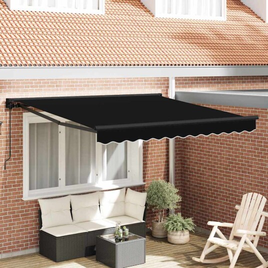  Innvendbar Markise Svart 350x250 cm Polyester