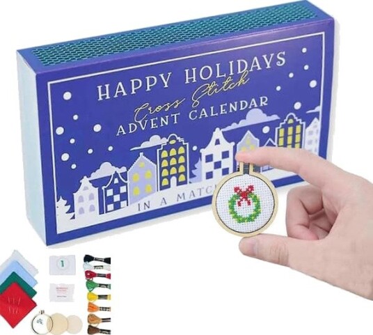 Julebroderi Adventskalender Korssting Kit for Nybegynnere og Håndverkselskere