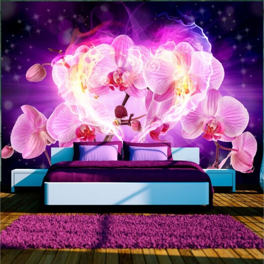 Fototapet Orchids In Flames 100x70 - Artgeist sp. z o. o.