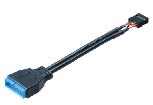 Akasa 9-pins til 19-pins USB 3.0 Adapterkabel 0,1 m Svart Akasa 9-pins til 19-pins USB 3.0 Adapterkabel 0,1 m Svart