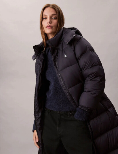 Calvin Klein Jeans Essential Midweight Long Puffer Navy M Calvin Klein Jeans Essential Midweight Long Puffer Navy M