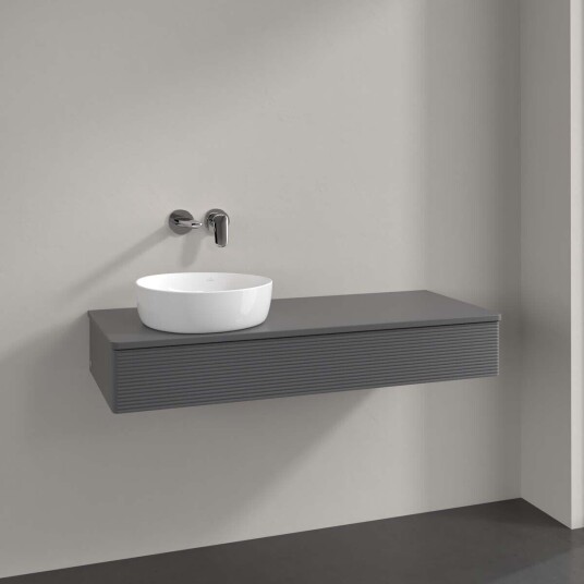 Villeroy & Boch  Antao Servantskap med 1 skuff 120x50x19 cm m/lys Antrasitt Matt