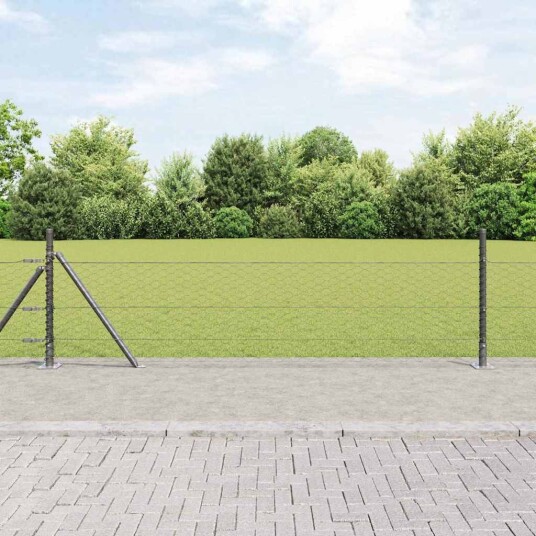 Gjerde med innlegg. Grå 0.5 x 50 m PVC belagt stål