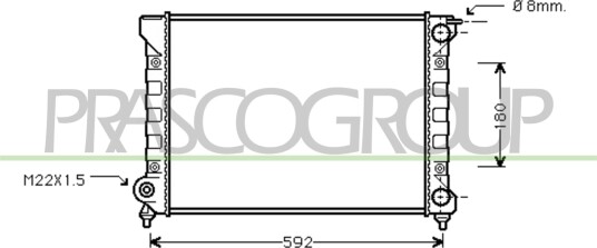 PRASCO ST043R018 Radiator motorkjøling PRASCO ST043R018 Radiator motorkjøling