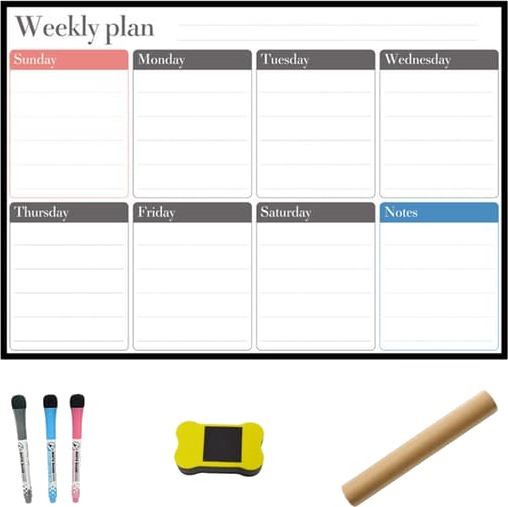A3 Magnetisk Ukentlig Planlegger Whiteboard Kjøleskap Magnet Daglig Melding Tegning Kjøleskap Bulletin Notater