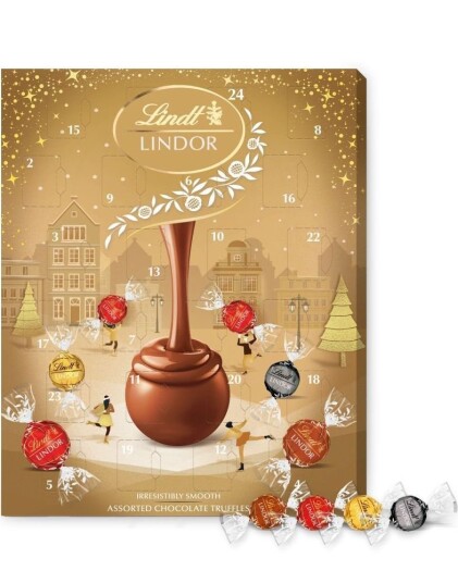 Lindt Lindor Gold   Stor Trøffelsjokolade Adventskalender 233g