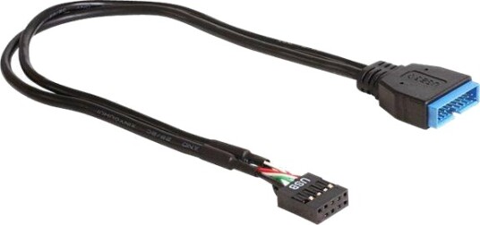 Delock USB-internkabel 9-pins til 19-pins USB 3.0 - 30 cm Svart