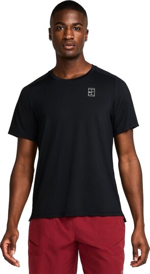 Nike Court Advantage Dri Fit Advantage Top Padel  og tennis T skjorte herre Black/White XL