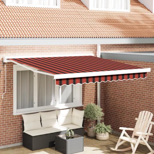 vidaXL Automatisk uttrekkbar markise oransje og brun 300x250 cm vidaXL Automatisk uttrekkbar markise oransje og brun 300x250 cm
