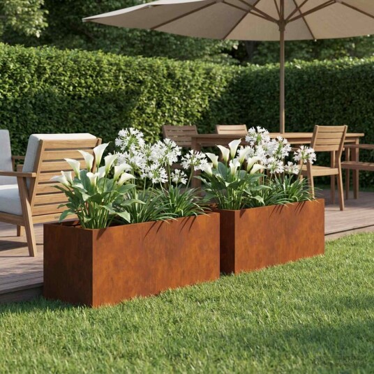 vidaXL Hageblomsterpotte 2 stk. Rusten 60 x 20 x 20 cm Cortenstål