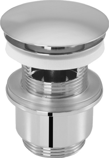 1,1/4" push up avløpsventil med overløpssylinder krom