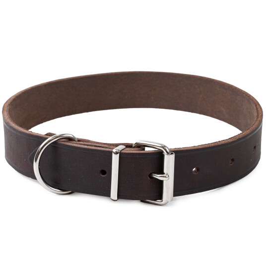 Hera justerbart lærhalsbånd for hunde Brun 30 mm x 47-59 cm Hera justerbart lærhalsbånd for hunde Brun 30 mm x 47-59 cm
