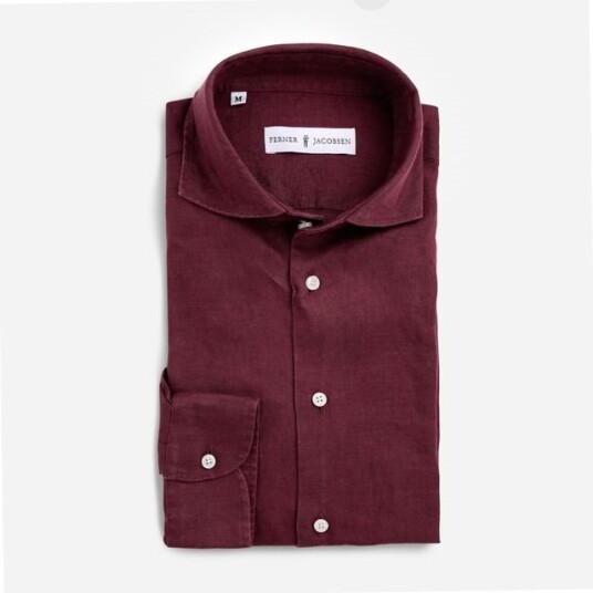 Ferner Jacobsen Regular Linen Shirt - Wine Red Rød XL Ferner Jacobsen Regular Linen Shirt - Wine Red Rød XL