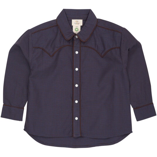 COPENHAGEN COLORS Brown/Blue Check Comb. Checkered Cowboy Skjorte 110
