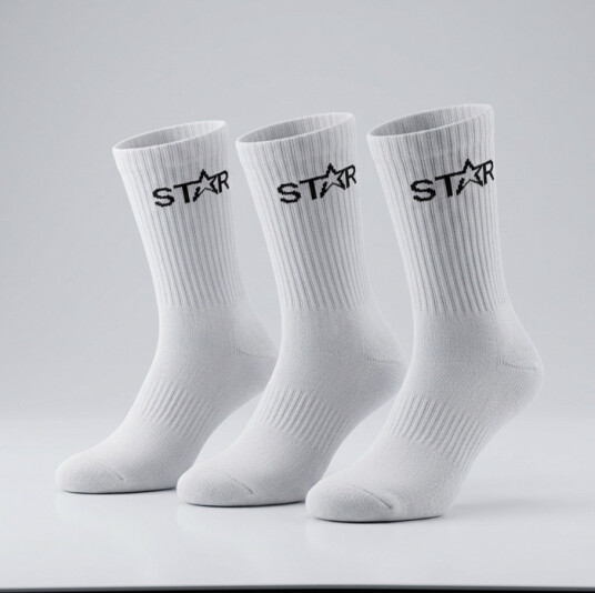 Star Wear Star Crew Strømper 3 pakning Vit 37 39