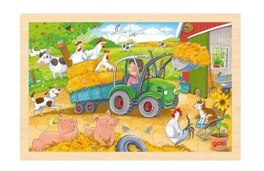 Goki Wooden Jigsaw Puzzle Tractor 24 pcs. Tre