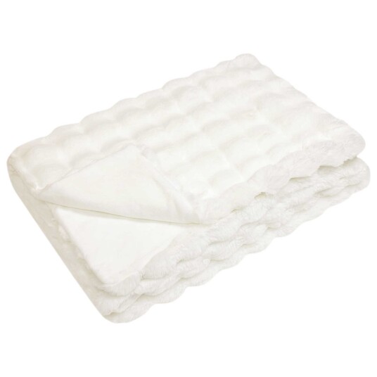  Faux kaninullteppe 4 pcs Hvit 150 x 220 cm Polyester
