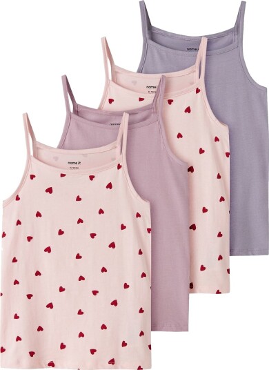 Name It Nkfstrap Top 4P Aop Noos Pink 146 152