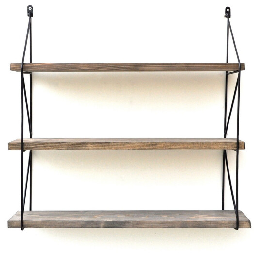 Vegghylle 15x60 cm Valnøtt/Svart