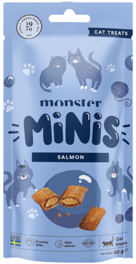 Monster Pet Food Minis Katt Laks 60 g - Belønningsgodbiter