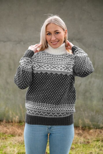 SETESDAL genser unisex mørk gråmelert SETESDAL genser unisex mørk gråmelert