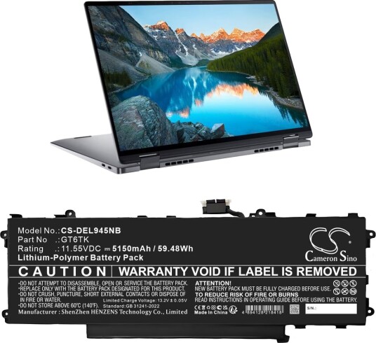 Batteri til DELL Latitude 9440 2-in-1 etc