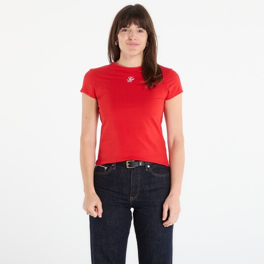 Tommy Hilfiger Th Script Slim Ss Tee Red S