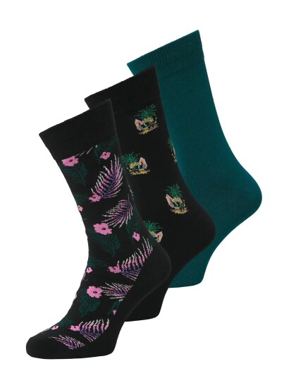 Jack & Jones Jacpineapple Skulls Socks 3 Pack Sn   Black   ONE SIZE