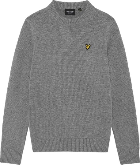Lyle & Scott Melange Crew Neck Jumper   Grey   140 146