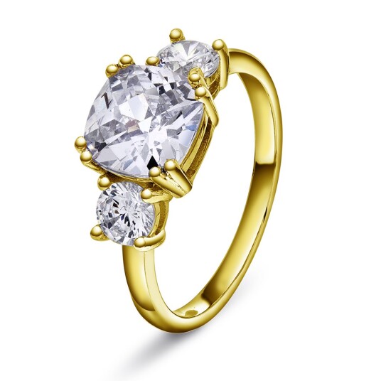Pan Jewelry Verona ring i 925 forgylt sølv med zirkonia størrelse 50