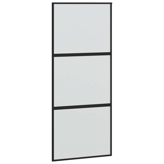 vidaXL Skyvedør med monteringssett svart 90x205 cm herdet glass vidaXL Skyvedør med monteringssett svart 90x205 cm herdet glass