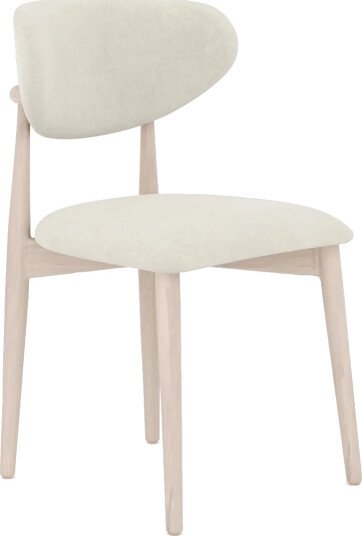 Molly spisestol i tre med stoffsete - Whitewash/Beige