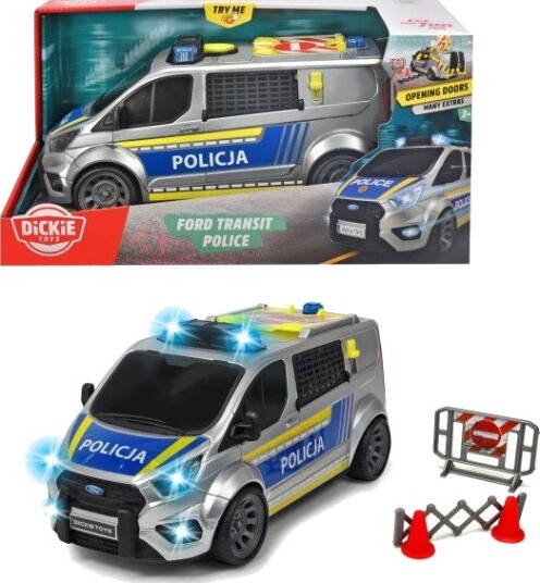 Dickie Toys Dickie SOS Ford Transit Politibil Med Lys Og Lyd 28cm Fra 3 År Dickie Toys Dickie SOS Ford Transit Politibil Med Lys Og Lyd 28cm Fra 3 År