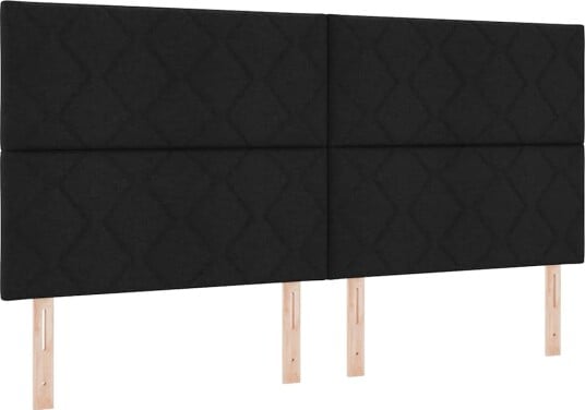  Box Spring Seng med MadrasSvart 200x200 cm i Stoff