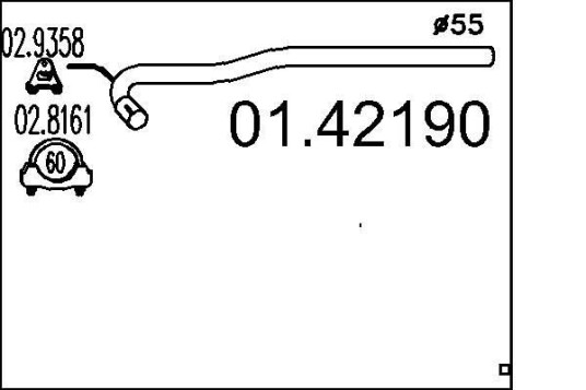 Eksosrør MTS 01.42190 Eksosrør MTS 01.42190