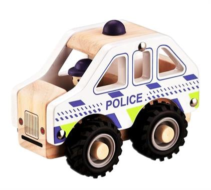 Magni Wooden police car with rubber wheels 2722 Magni Wooden police car with rubber wheels 2722