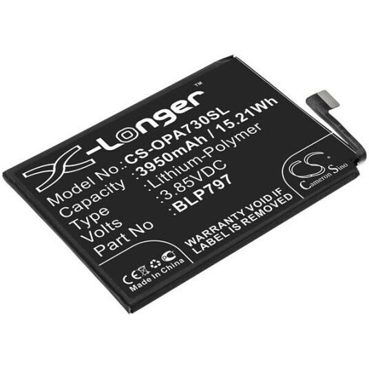 Oppo Batteri (3950 mAh 3.85 V, Sort) passende til OPPO A72 5G