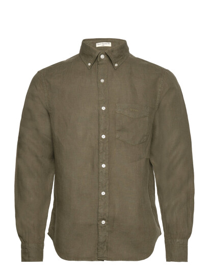 GANT Reg Gmnt Dyed Linen Shirt - Green - XXXL