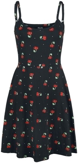Pussy Deluxe Rockabilly Middellang kjole Sweet Cherry kjole XS til XXL Damer svart Pussy Deluxe Rockabilly Middellang kjole Sweet Cherry kjole XS til XXL Damer svart