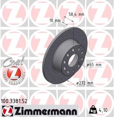 ZIMMERMANN 100.3381.52 Bremseskive
