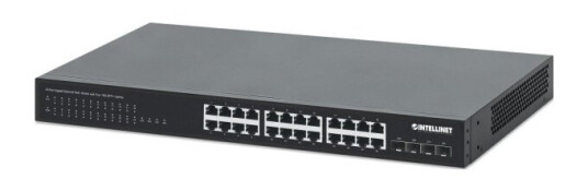 Switch Intellinet Network Solutions Uadministrert Switch Intellinet 24X 10/100/1000 Mbps Poe+ 370W + 4X Sfp+ 10G Uplink, Rack 19"